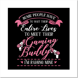 Gaming Mom and Baby Matching T-shirts Gift Posters and Art